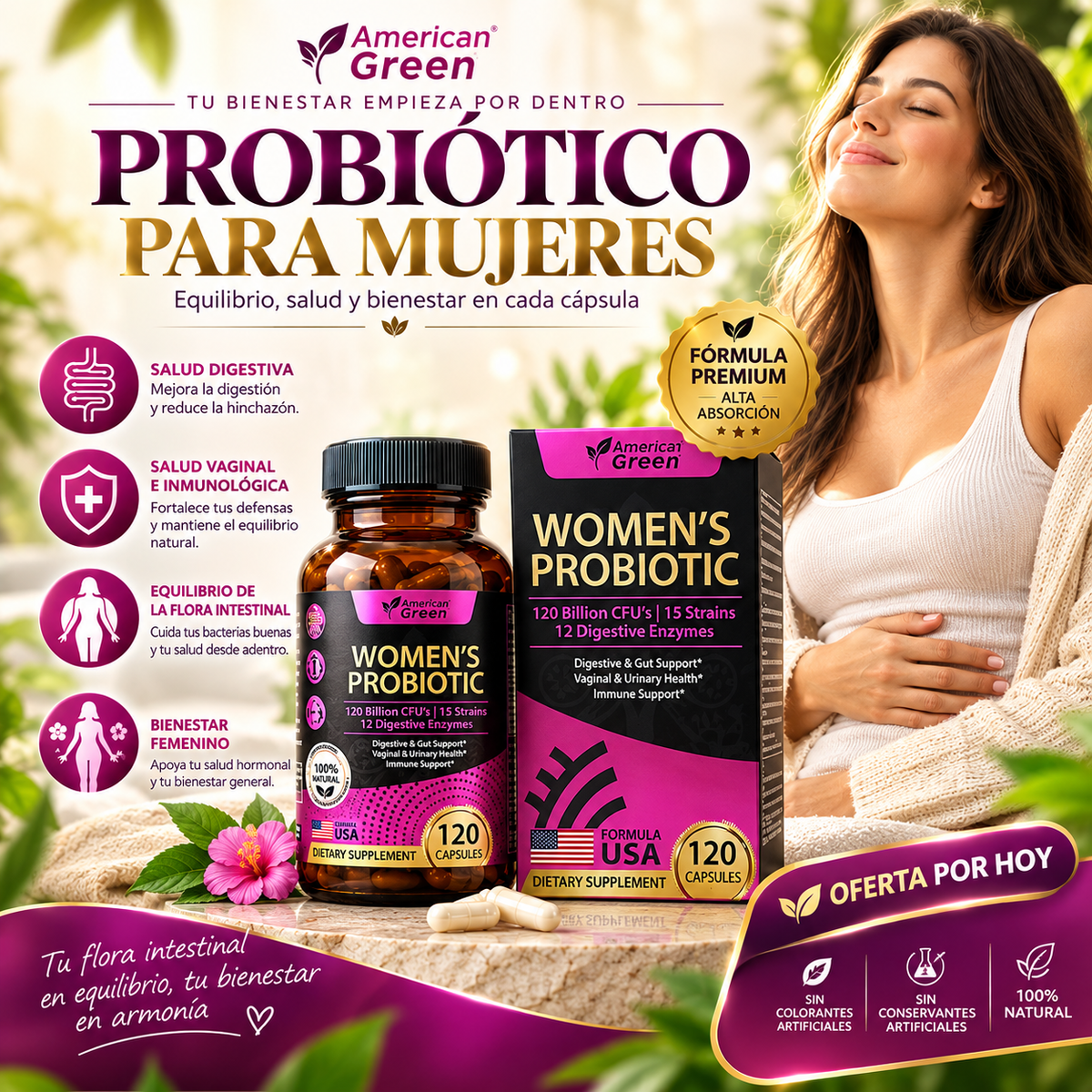 PROBIÓTICOS PARA MUJER - Equilibrio, Salud y Bienestar.