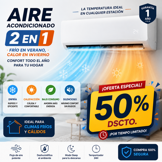 AIRE COMPACTO 2 EN 1 - AIRE ACONDICIONADO Y CALEFACTOR